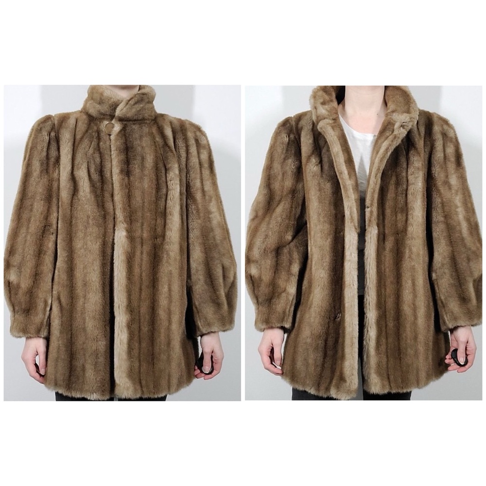Hillmoor New York Vintage 1960’s Faux Mink Coat M/L